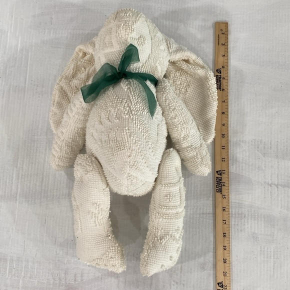 Chenille bunny moving joints button floppy ears cottagecore farmhouse decor - Picture 9 of 10